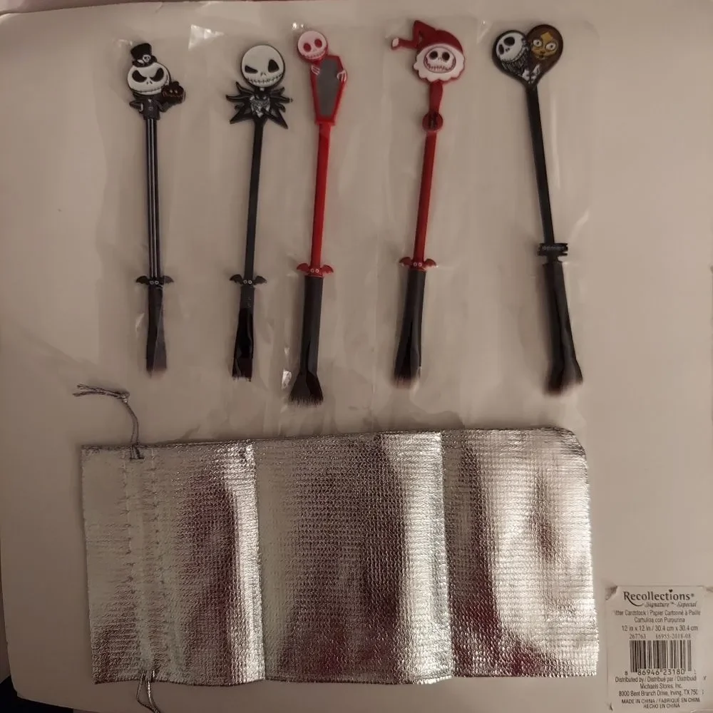 The Nightmare Before Christmas Makeup Brushes 5pcs Christmas Makeup Brush Set